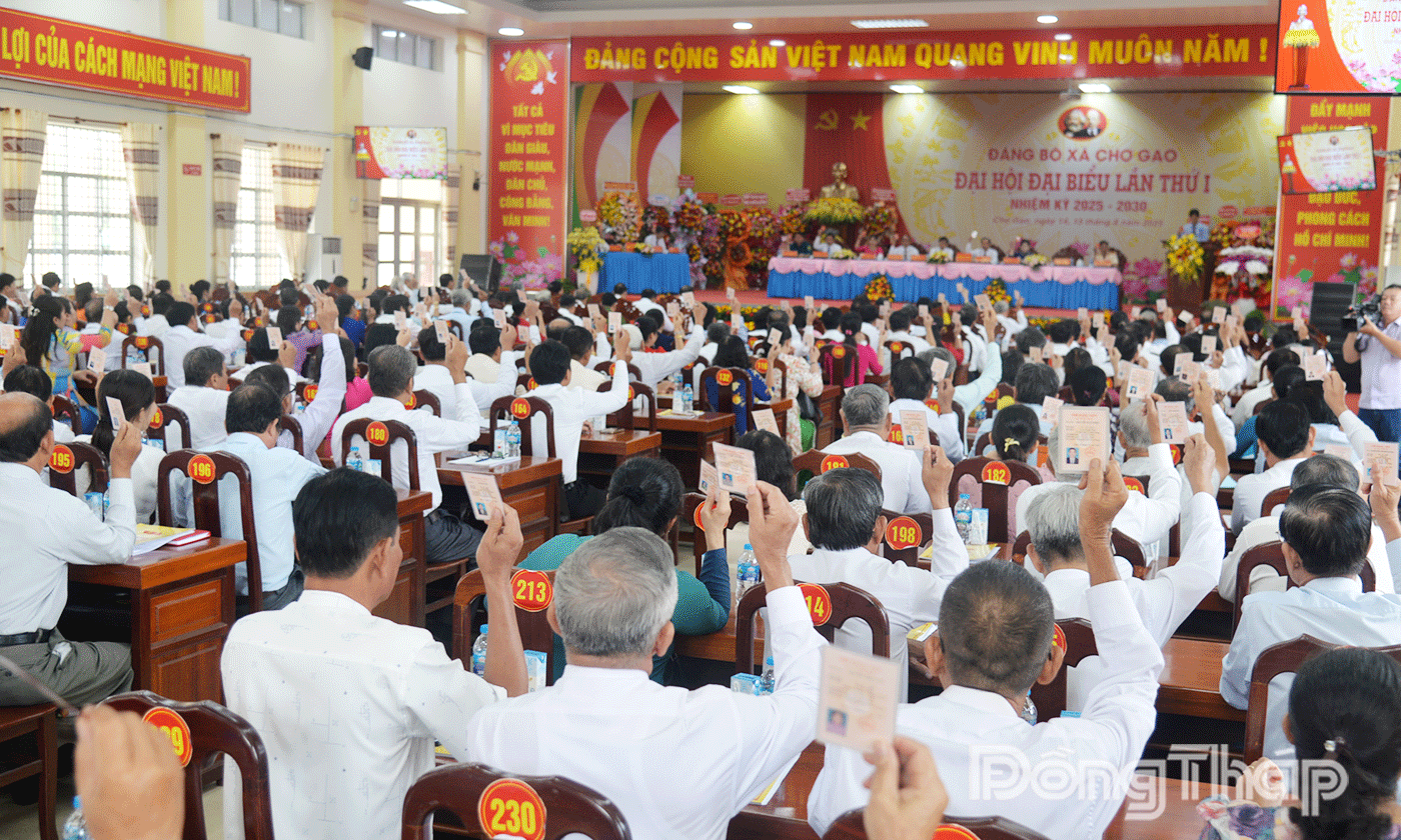 Đại biểu biểu quyết thông qua Nghị quyết Đại hội.