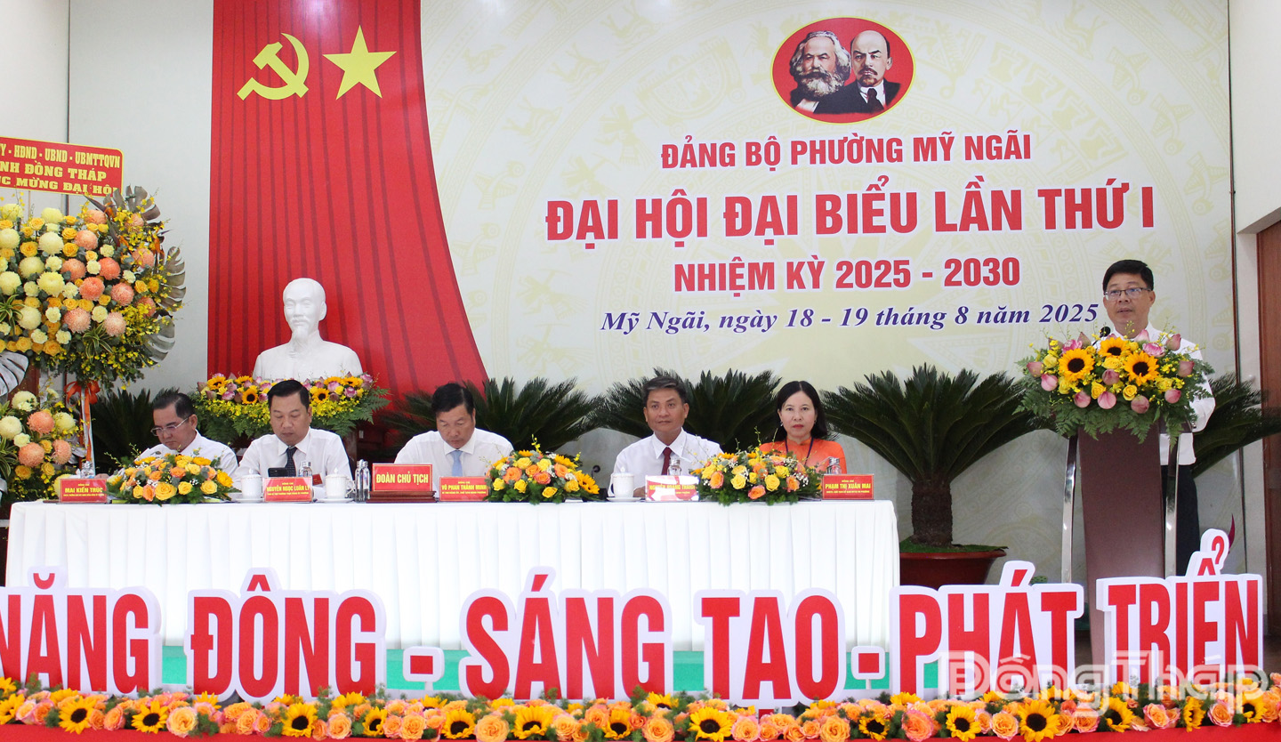 Đồng chí Trần Thanh Nguyên, Ủy viên Ban Thường vụ Tỉnh ủy, Phó Chủ tịch Hội đồng nhân dân tỉnh Đồng Tháp phát biểu chỉ đạo Đại hội.