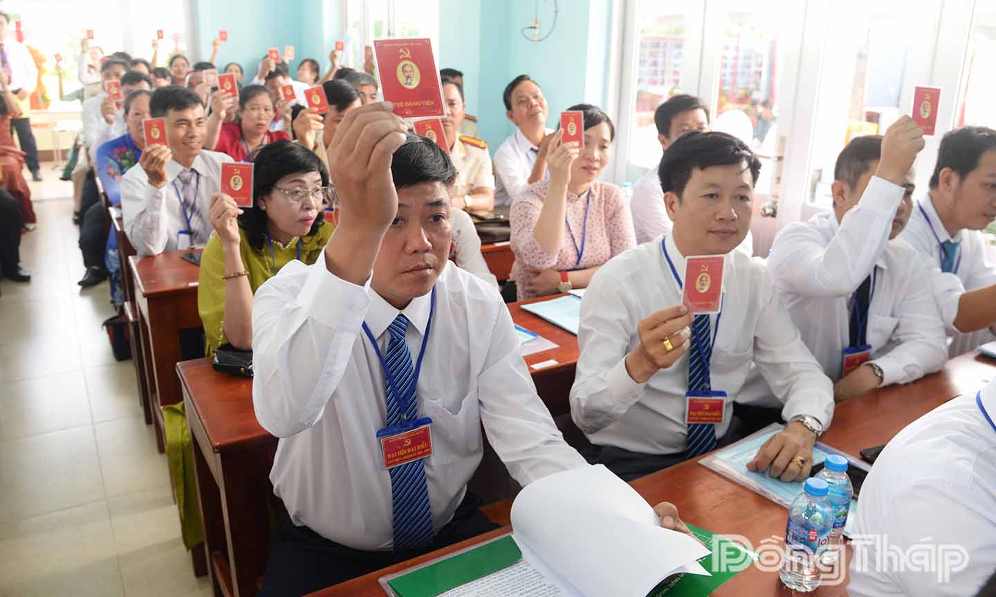 Đại biểu biểu quyết tại Đại hội.