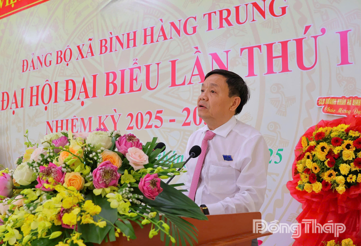 Đồng chí đồng chí Phan Văn Thắng, Phó Bí thư Tỉnh ủy, Chủ tịch Ủy ban Mặt trận Tổ quốc Việt Nam tỉnh Đồng Tháp phát biểu chỉ đạo tại Đại hội.