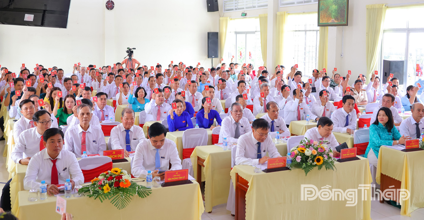 Đại biểu tham gia biểu quyết tại Đại hội.